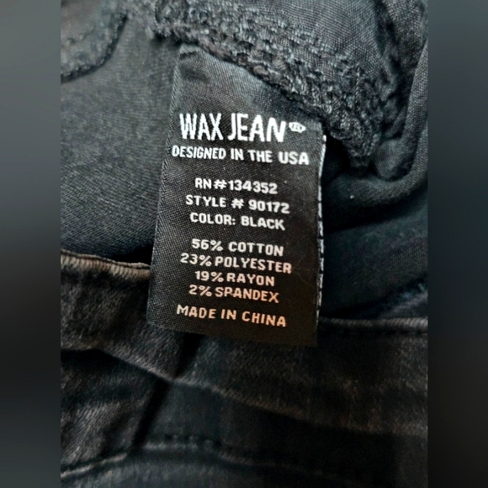 Wax Denim Black Gray Western Grunge Distressed Skinny Jeans Size 11 - Picture 10 of 10